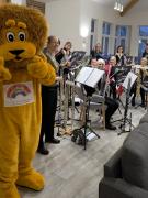 The hospital charity's lion gave our playing the thumbs up